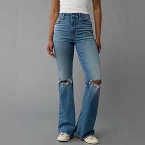 American Eagle High-Waisted Ripped Flare Jean